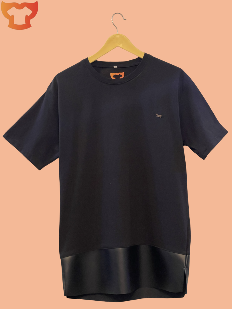 Black PREMIUM LEATHER PATCH TSHIRT - Image 2