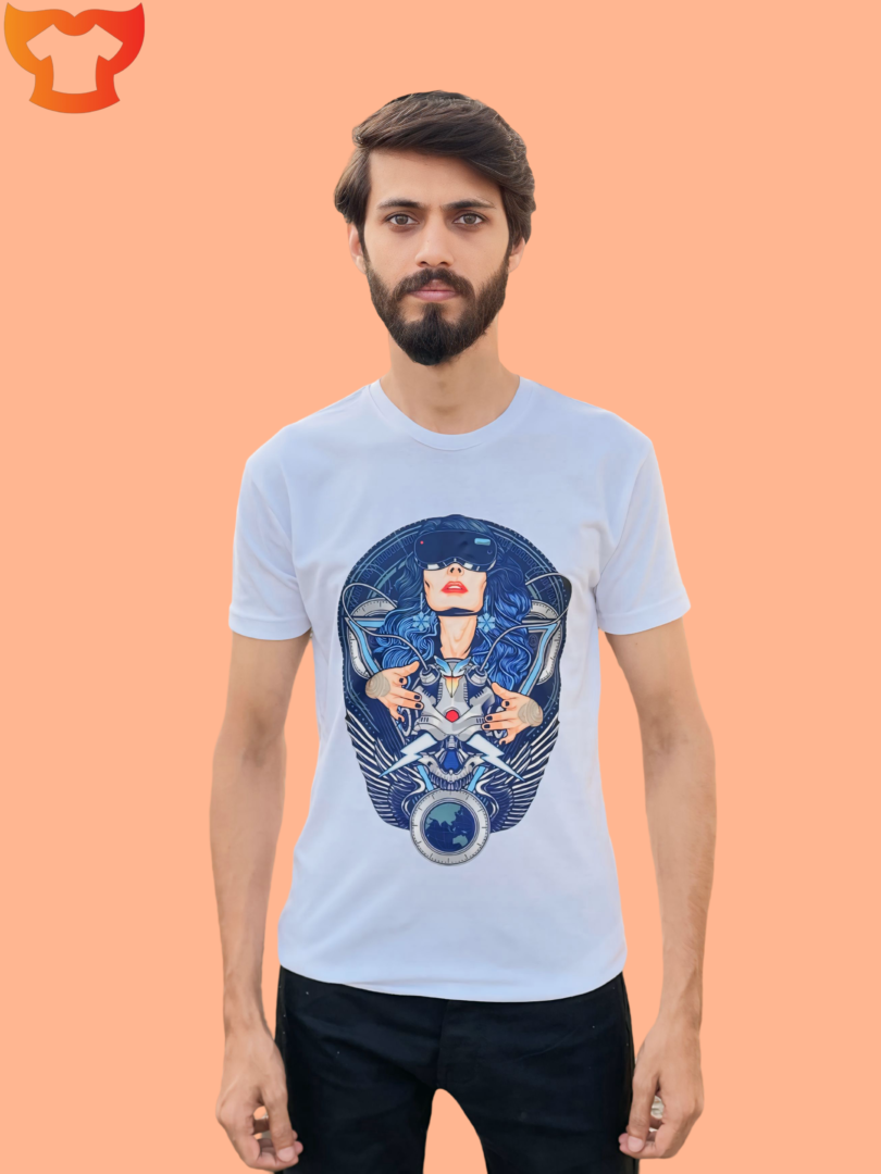 Robotic Girl White T-Shirt
