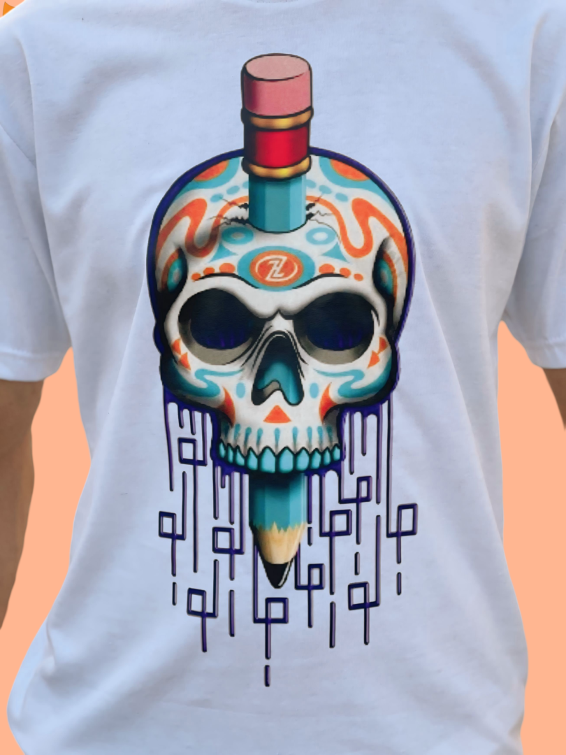 White Skeleton Graphic T-Shirt - Image 2