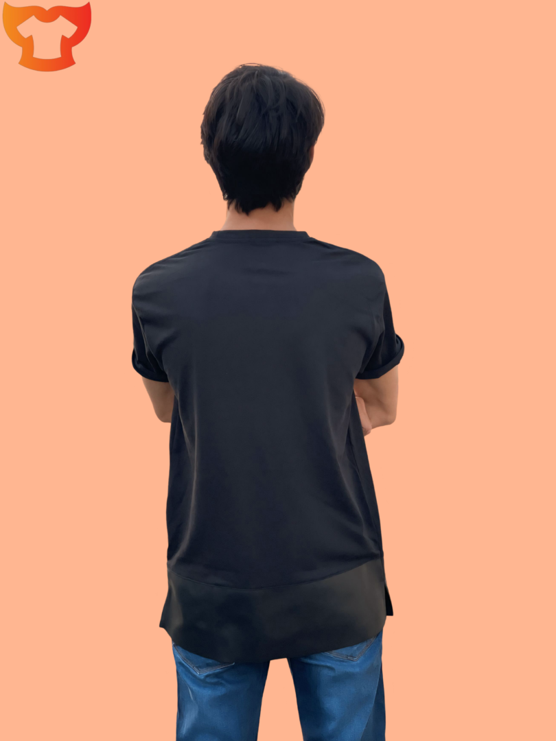 Black PREMIUM LEATHER PATCH TSHIRT - Image 3